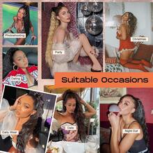 馬尾髮片龍爪18英寸,pt002 Tia長款多層髮,蓬鬆密集的波浪捲髮夾髮延伸馬尾自然柔軟的合成髮片,女性黑色 - 黑色 - 查看 8