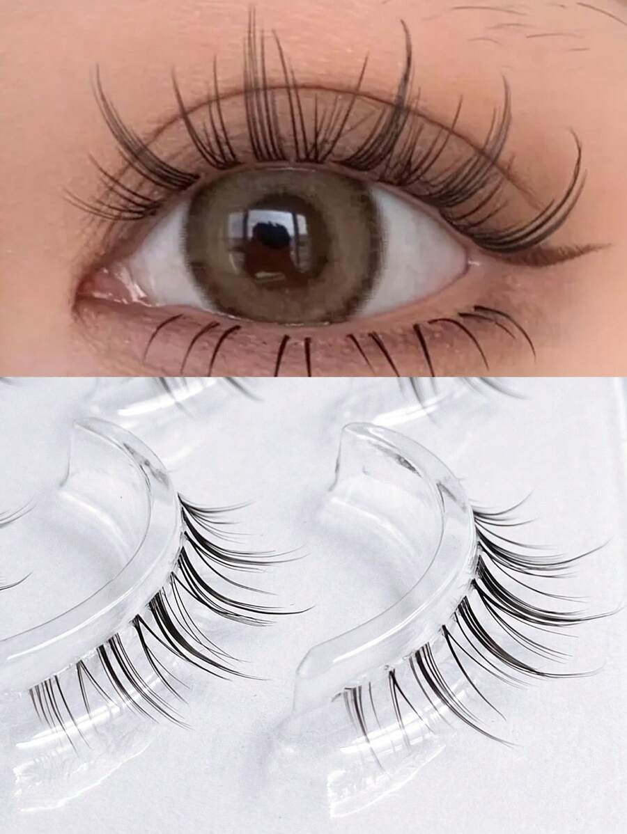 Asiteo Bộ 5 cặp lông mi giả hình tiên nữ, lông mi giả Little Devil trong suốt, lông mi giả siêu mềm mô phỏng tự nhiên cho người mới bắt đầu (Bao bì giao hàng ngẫu nhiên) Lông mi giả, Lông mi giả, Lông mi giả - màu đen - Xem 1