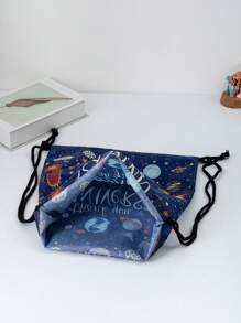 1 Children's Printed Thickened Waterproof Bag Pull String Bag Shoulder Bag Strap Pocket Backpack Sports Backpack - Multicolor - View 4