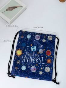 1 Children's Printed Thickened Waterproof Bag Pull String Bag Shoulder Bag Strap Pocket Backpack Sports Backpack - Multicolor - View 5