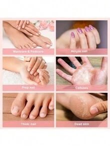 1套美甲工具包括紫外線凝膠油彩移除劑、美甲修甲片、磨光砂輪和砂帶砂頭 - 彩色 - 查看 6