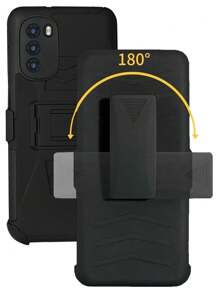 Heavy Duty Case With Clip For Moto G51 5G - Black - View 5