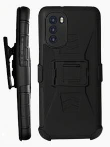 Heavy Duty Case With Clip For Moto G51 5G - Black - View 2