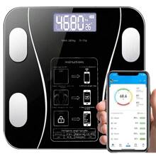 Weight Scale Intelligent Digital LED Weight Scale With Fat Measure Body Weighing Scale Smart Phone App - Black - View 1