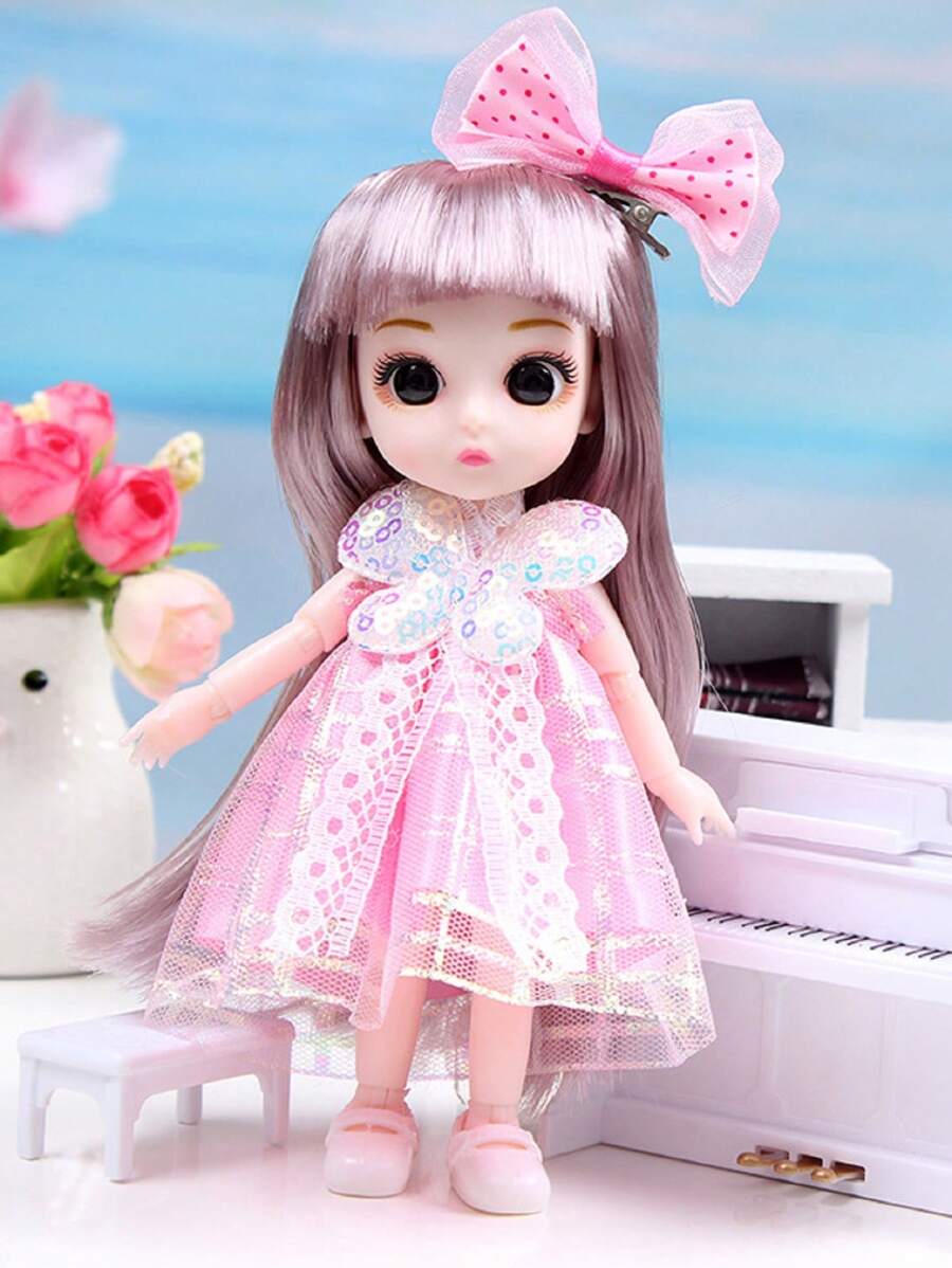 17 公分/6.69 英寸公主娃娃 - 送給女孩的完美情人節/聖誕節禮物！