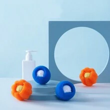 Paquete De 12 Bolas De Lavandería Con Diseño De Oso De Dibujos Animados, Herramienta De Lavado Doméstico Para Filtrar El Cabello, Evitar Que La Ropa Se Enrede, Compatible Con Lavadora Con Bolsa De Filtro - Multicolor - Ver 3