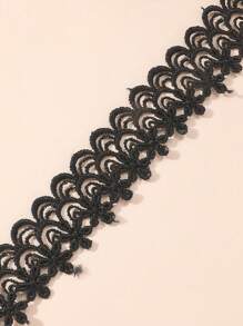 1pc Lace Choker Necklace - Black - View 3