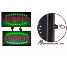 Placa Led Letreiro Painel Aberto/ Fechado 2 Em 1 220v - Multicolorido - Visão 4