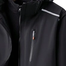 Men'S Outdoor Autumn & Winter Waterproof & Windproof Warm Fleece Jacket - Black - View 8