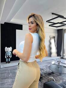 Women Knit Tops - 白色 - 查看 2