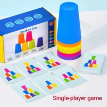 1pc Sport Stacking Cup, Interactive Double Player Game Toy For Kids And Adults, Table Game, Party Game - Multicolor - View 1