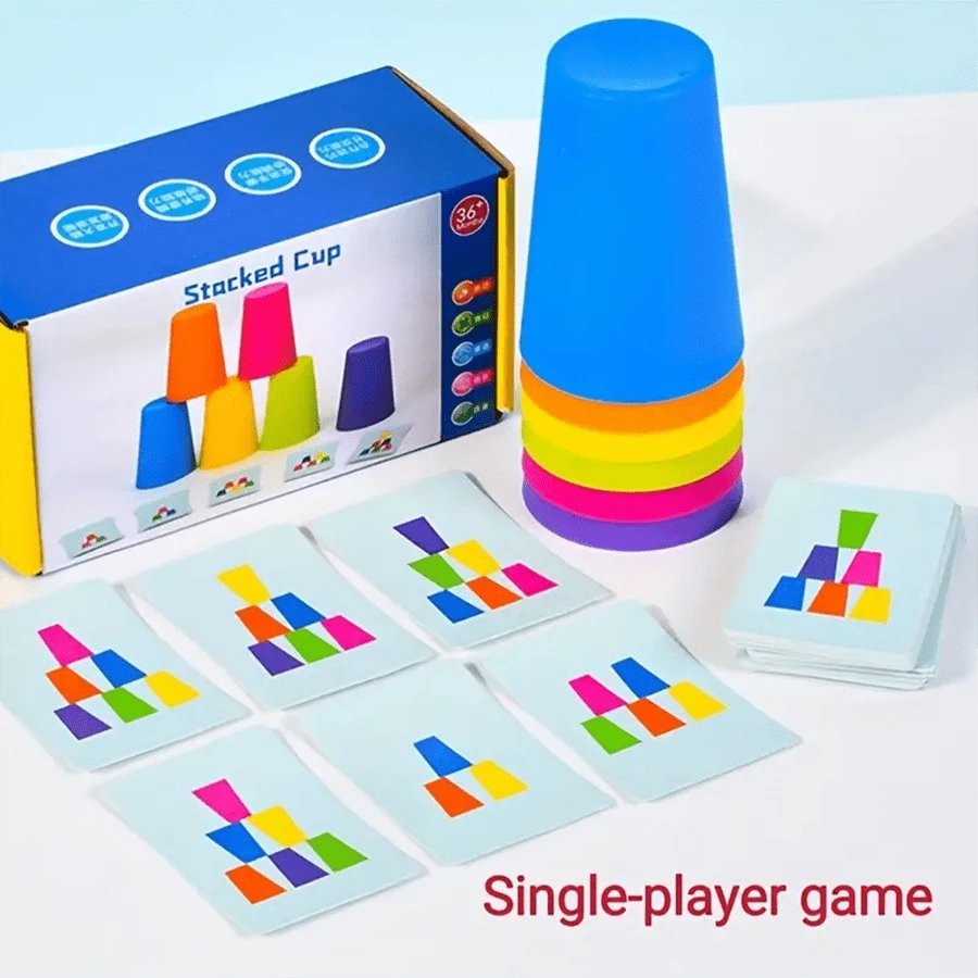 1pc Sport Stacking Cup, Interactive Double Player Game Toy For Kids And Adults, Table Game, Party Game - Multicolor - View 1