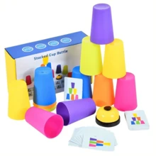 1pc Sport Stacking Cup, Interactive Double Player Game Toy For Kids And Adults, Table Game, Party Game - Multicolor - View 2