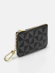 Cartera corta con cremallera y ranuras para tarjetas, de patrón geométrico, ligera y de moda, adecuada como regalo de aniversario, cumpleaños, para trabajadores de cuello blanco, hombres y mujeres