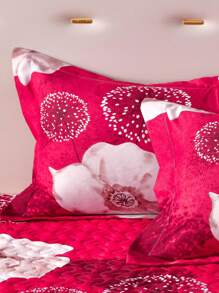 1pc Floral Pillowcase For Adult Single Pillow, Modern Style Reactive Print Four Seasons Thickened Flannel Bedding