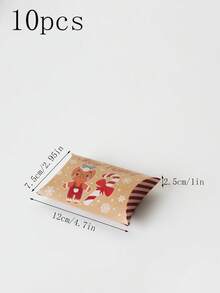10pcs Christmas Candy Packaging Boxes Party Favor Boxes Gift Wrapping Boxes - Multicolor - View 4