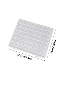 56 Grids Clear Plastic Storage Divider Box with Lid, Stackable Transparent Compartment Container Organizer Case for Seed Bead, Tiny Button, Small Parts, Art&Craft Supplies - Clear - View 2