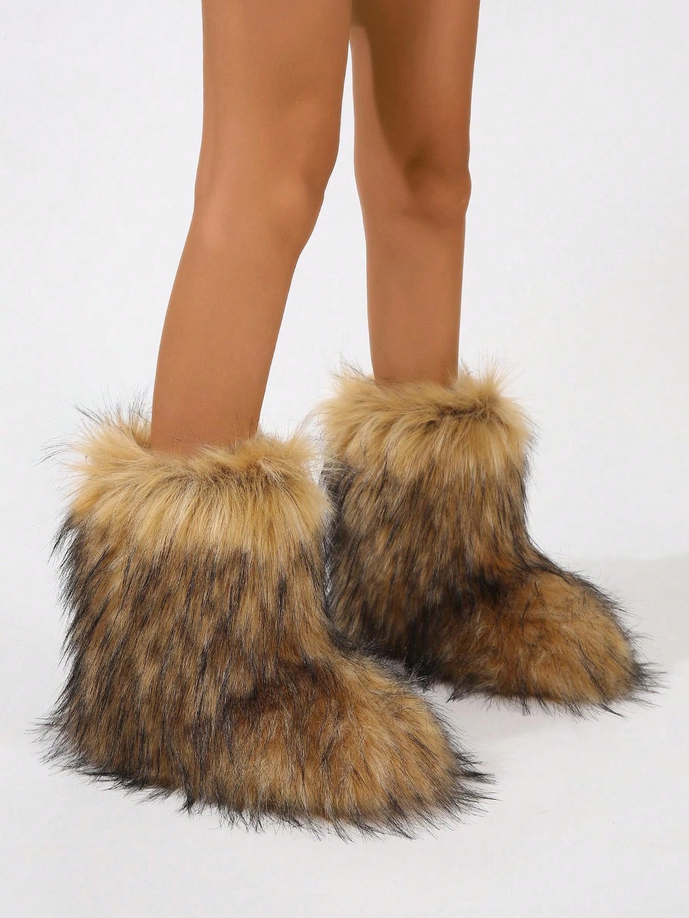 Ladies fashionable long furry boots shein usa