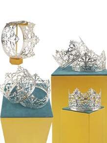 1 pieza Adorno de coronas para pastel de fiesta temática - Plateado - Ver 5