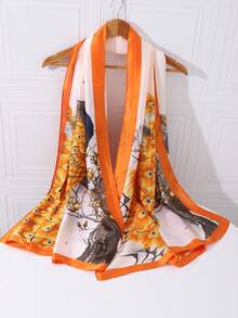 1 Miếng Thanh lịch Khăn lụa Đối với phụ nữ , Có thể Như Khăn choàng Hoặc Khăn quàng cổ , Thích hợp Đối với Sử dụng hàng ngày - Vàng - Xem 1