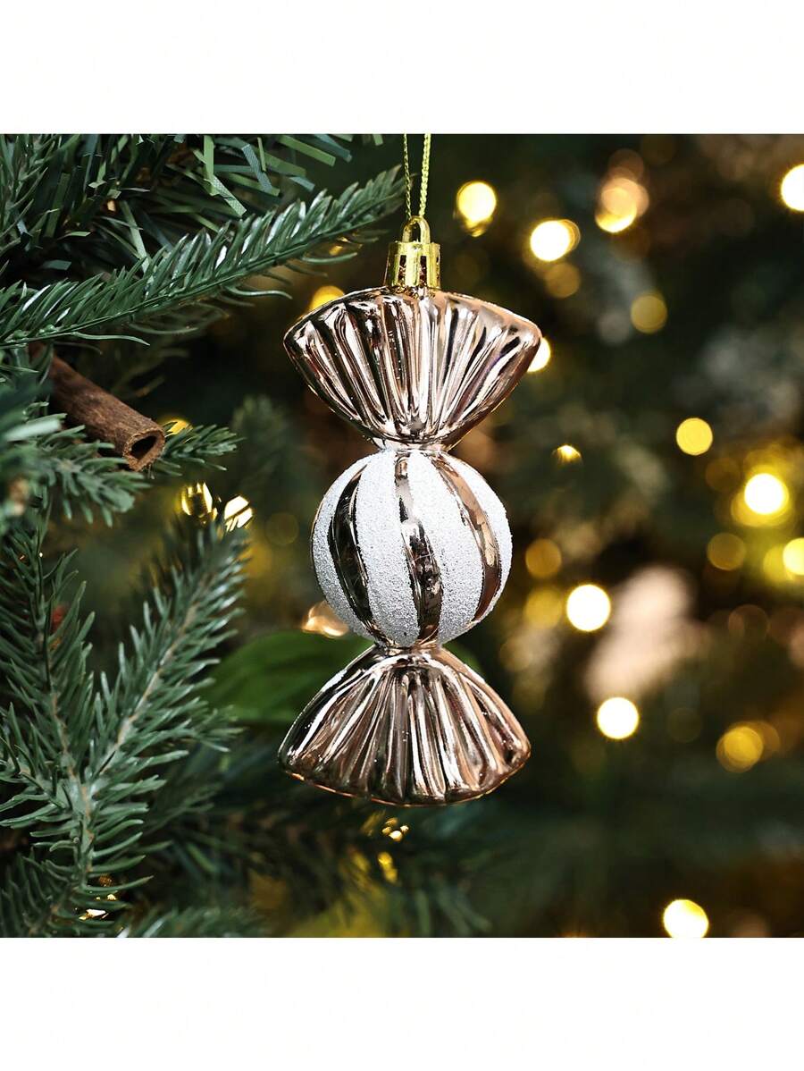 4 件彩色糖果饰品，圣诞树装饰品，适合圣诞节