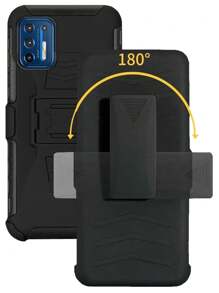 Funda Uso Rudo Con Clip Para Moto G9 Plus - Negro - Ver 5