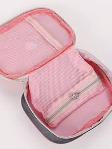 1 件尼龙防水户外应急医药包，红色网状拉链便携式手柄药品防疫包，旅行露营家庭应急药品收纳袋药品袋药品收纳袋药品整理器急救箱急救包旅游配件旅行整理器旅行必需品旅行用品旅行包大学度假巡航暑假户外露营徒步狩猎必备品 - 粉色 - 查看 4