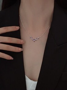 BALMORA 1件独一无二的S925纯银鹿角吊坠项链，“一路陪伴”，女士珠宝礼品 - 銀色 - 查看 5