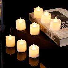 Vela LED sem Chama de Atmosfera para Casamento, Proposta, Festa, Decoração da Casa e da Mesa de Jantar - 6/12/24 peças - Amarelo - Visão 2