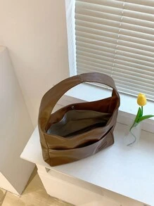 Fashionable Women's Vintage Soft Pu Leather Commuter Tote Bag, Suitable For College Students To Carry To Class, Retro Inspired Bag