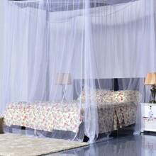 Costway White 4 Corner Post Bed Canopy Mosquito Net Full Queen King Size Netting Bedding