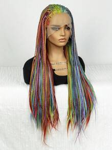 New Arrival Front Lace Synthetic Hair Colorful Braided Headband - Multicolor - View 2