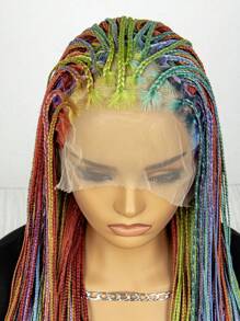 New Arrival Front Lace Synthetic Hair Colorful Braided Headband - Multicolor - View 6