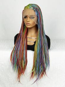 New Arrival Front Lace Synthetic Hair Colorful Braided Headband - Multicolor - View 3