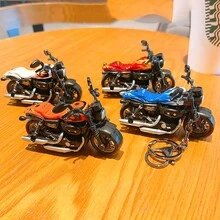 1個白色合金機車模型鑰匙扣,創意迷你汽車玩具車,學生背包吊飾,情侶汽車鑰匙扣吊飾,適合作為男性禮物 - 白色 - 查看 3