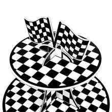 3層紙質蛋糕盤,黑白方格紙蛋糕盤,diy高低層蛋糕座,用於甜點桌展示,生日派對禮物裝飾,花卉茶會,30cm W X 36cm H