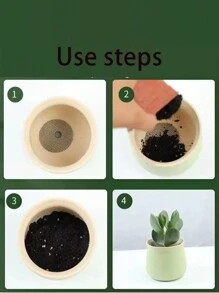 1pc 10pcs Pot Bottom Grid Mat Set, Plastic Round Mesh Pad For Breathability, Insect Resistance And Leak Prevention - Black - View 4