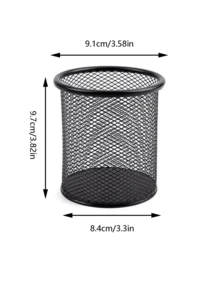 1個彩色金屬網格筆筒,圓形設計,空心設計,適用於學生和辦公室桌面組織