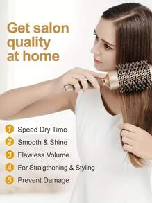 1支离子圆梳，防静电造型沙龙梳，适用于专业沙龙和家庭使用，梳子，美发工具，美发产品和配件，适用于理发店、美容院、返校季、旅行度假必备品，女士美发配件，梳子，解结梳，球形梳，迷你梳子套装，木梳，卷发梳，美发设备，梳子，梳子套装，梳子，卷发梳，解结梳，女士梳子，理发师，理发配件，理发店，美发设备 - 彩色 - 查看 4