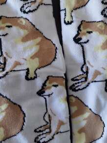 Calcetas largas cheems 1 par - Blanco - Ver 1