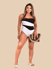 Women Bodysuits - Đen và trắng - Xem 1