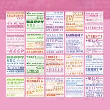 Conjunto De Pegatinas Creativas De Collage Del Alfabeto Inglés Para Diario, Álbum De Recortes, Con Adhesivo En La Parte Posterior - Multicolor - Ver 1