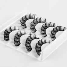 4 Pairs DD Curl Russian Lashes Multi Layer Thick Dramatic Volume Faux Mink Lashes Fluffy Reusable Fake Eyelashes - Black - View 2