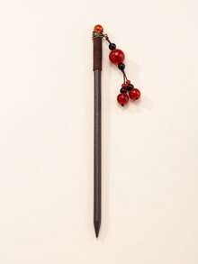 1根女式流蘇木質髮夾,適用於傳統服飾髮飾