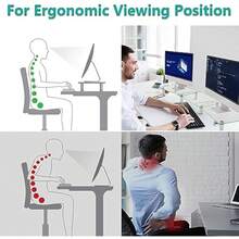 Dual Monitor Stand, Computer Monitor Stand Adjustable Length and Angle Dual Monitor Riser, Desktop Organizer, Monitor Stand Riser for PC, Computer, Laptop (GTT007), Clear - White - View 5