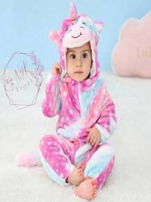 PIJAMA PARA BEBE, MAMELUCO DE UNICORNIO, DISFRAZ PARA BEBE DE UNICORNIO, CALENTITA DE UNICORNIO CON ESTRELLAS - Multicolor - Ver 4