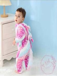 PIJAMA PARA BEBE, MAMELUCO DE UNICORNIO, DISFRAZ PARA BEBE DE UNICORNIO, CALENTITA DE UNICORNIO CON ESTRELLAS - Multicolor - Ver 3