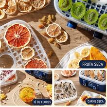 Food Dehydrator For Dried Meat, Fruits And Vegetables, Electric Dryer With 5 Stackable Trays, Adjustable Temperature Control - Blue - View 6