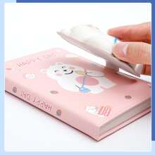 1pc Decompression Notebook, Cute Cartoon Creative Student Agenda For Girls - Pink - View 3
