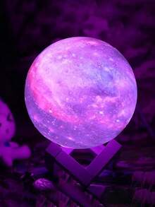 1 Pieza 12 Cm Lámpara De Cielo Estrellado Multicolor, Luz Led De Noche De Luna Y Galaxia Para Decoración De La Sala De Estar, Dormitorio Y Mesita De Noche - Multicolor - Ver 5